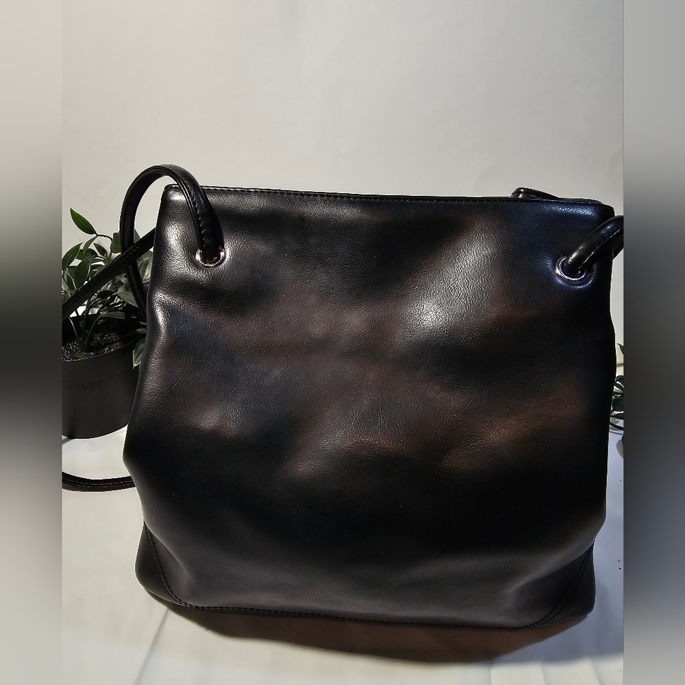 ​🔥 Y2K VINTAGE Nine West Black Shoulder Bag Tote Minimalist - Picture 2 of 6